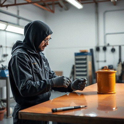 Custom paint specialist at work