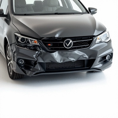 Visual indicators of front-end collision damage