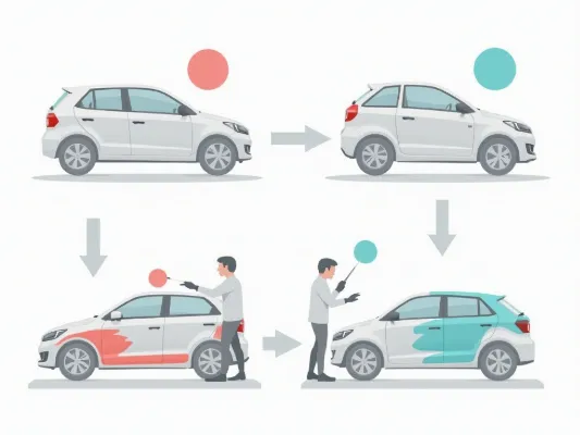 Infographic showing the paint color matching process